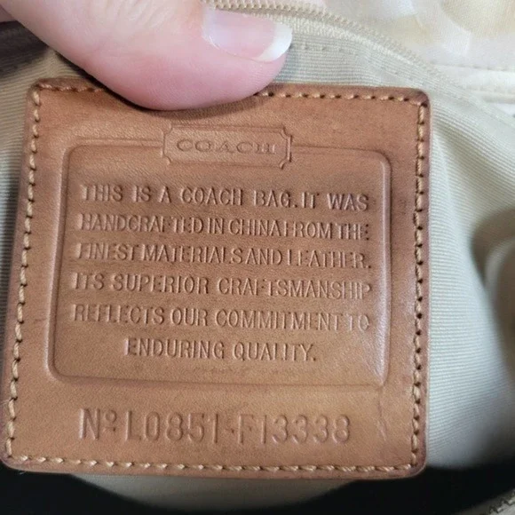 Coach Sand & Tan Hamptons Optic Signature Carryall Tote